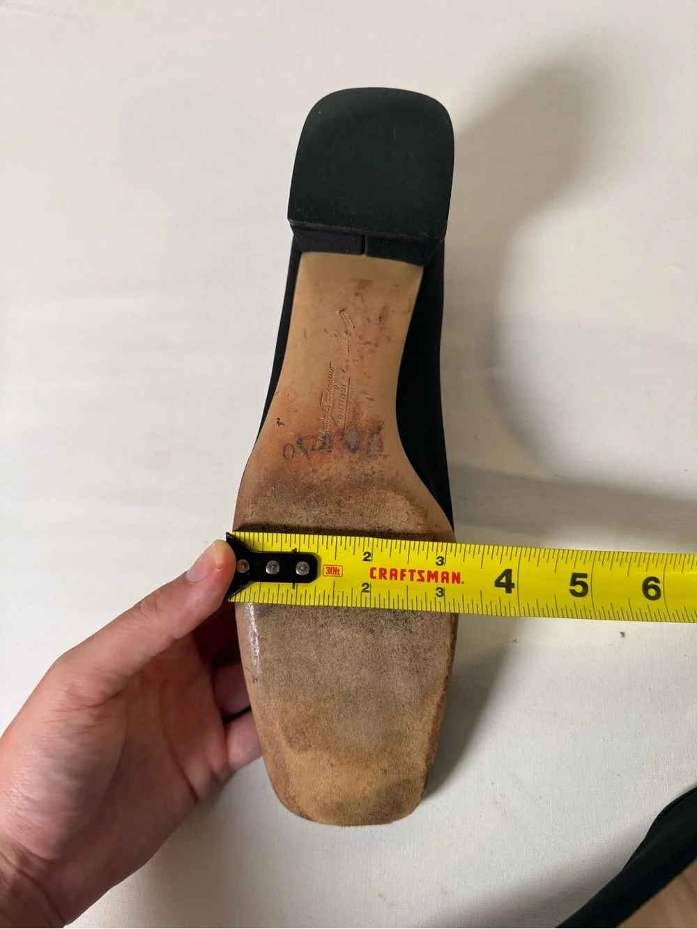 Vintage Black Ferragamo Block Heels - Size 10.5
